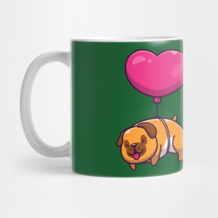 Cute Dog With Love Balloon Cartoon Mug